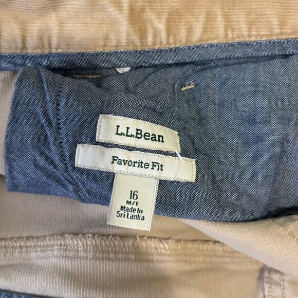 LL Bean Corduroy Pant Size 16 Tan Favorite Fit Stretch Academia Neutral Heritage - Picture 11 of 13